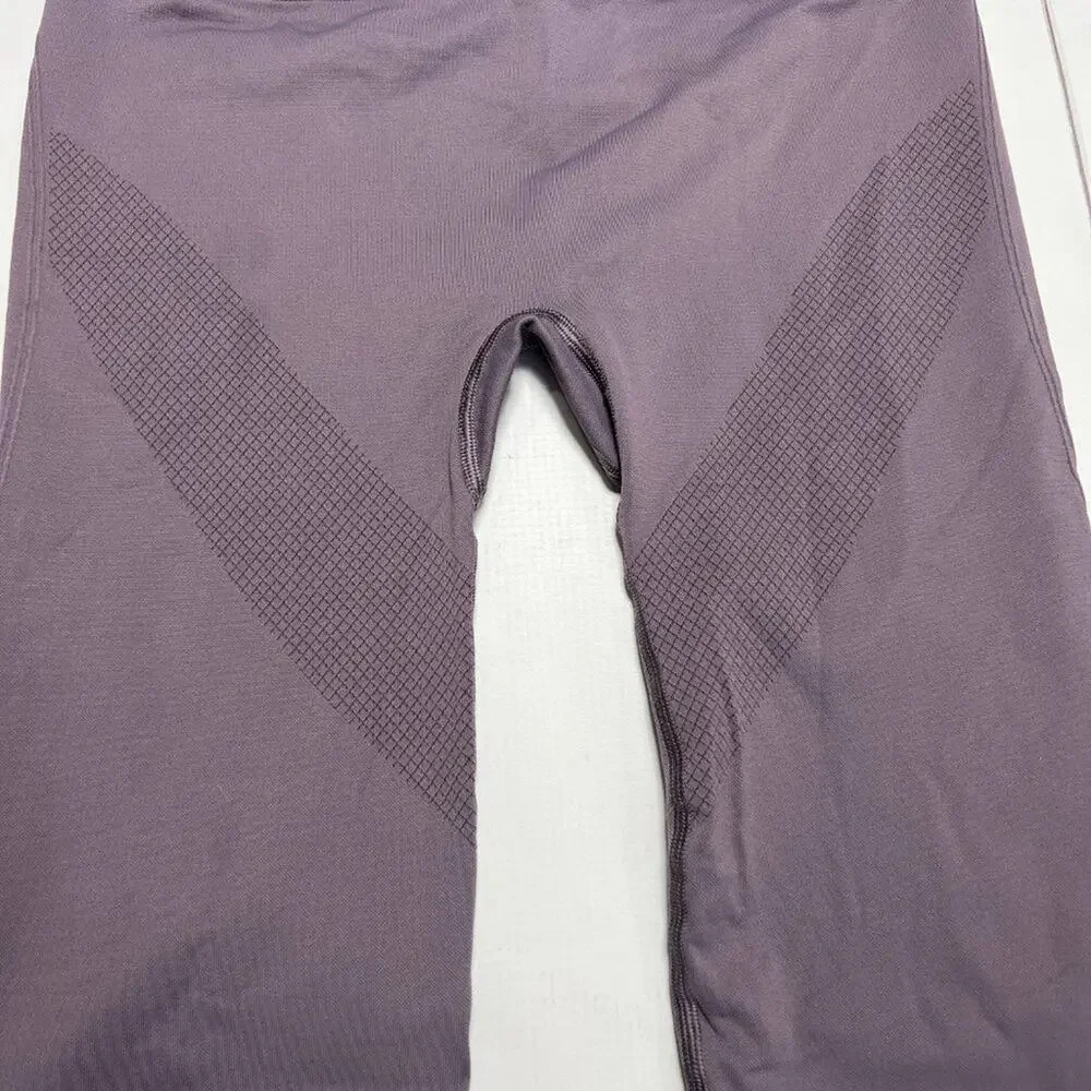 Lululemon Iconic Sweat Tight Graphite Purple Seamless Mesh Leggings 6 or 8